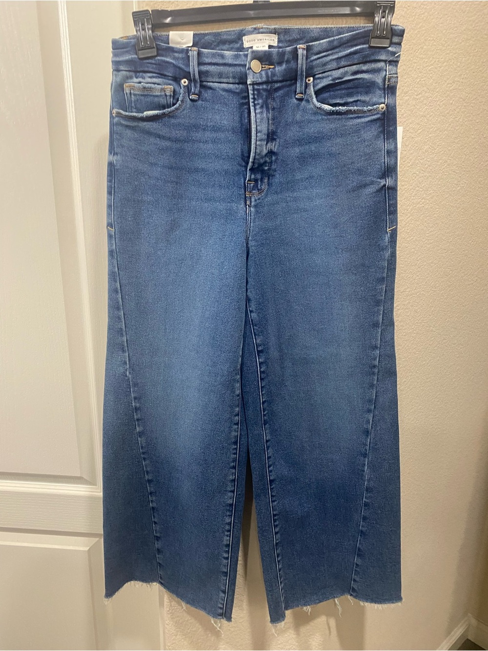 Crop high-rise Wide Leg Women's Good American Jeans - Blue